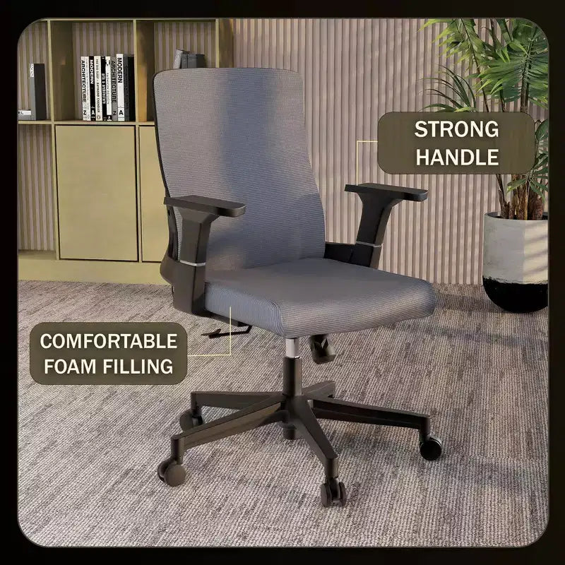 Ergonomic Mesh Office Chair - Breathable Lumbar Support, Adjustable Swivel & Tilt Computer Desk Chair