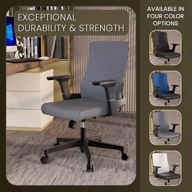 Ergonomic Mesh Office Chair - Breathable Lumbar Support, Adjustable Swivel & Tilt Computer Desk Chair