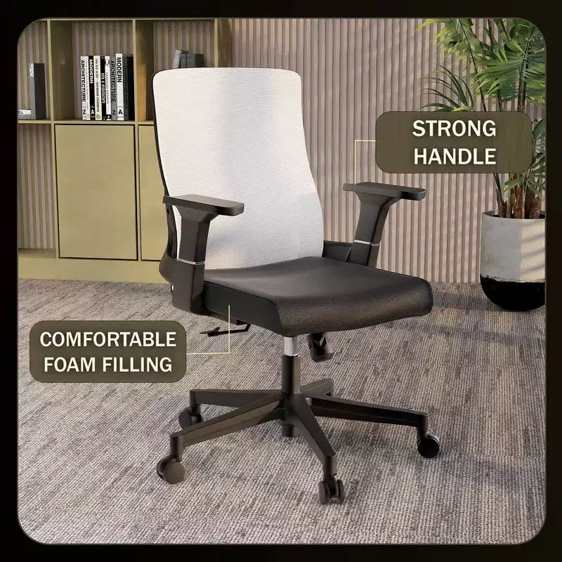 Ergonomic Mesh Office Chair - Breathable Lumbar Support, Adjustable Swivel & Tilt Computer Desk Chair