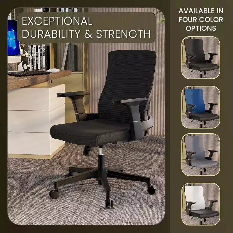 Ergonomic Mesh Office Chair - Breathable Lumbar Support, Adjustable Swivel & Tilt Computer Desk Chair
