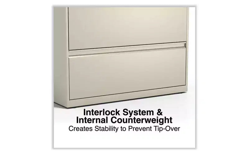 Lateral File Cabinet, 5 Legal/Letter/A4/A5-Size File Drawers, Putty, 36 x 18.63 x 67.63