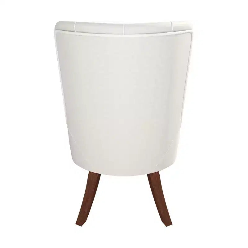 Upholstered Dining Chair, Leather Velvet Diamond-Tufted High Back with Rubberwood Legs