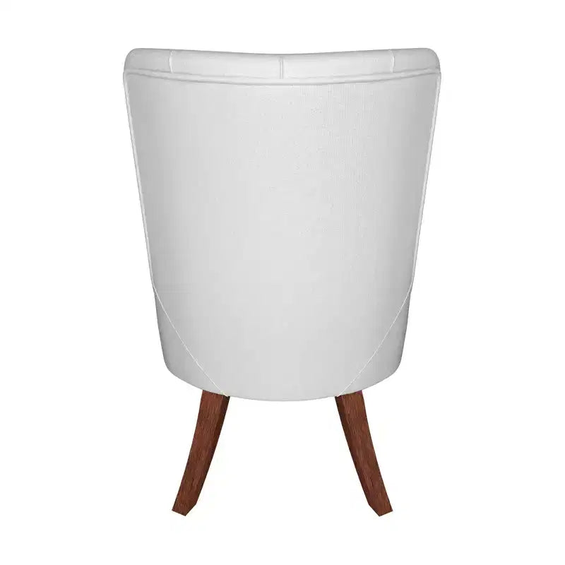 Upholstered Dining Chair, Leather Velvet Diamond-Tufted High Back with Rubberwood Legs
