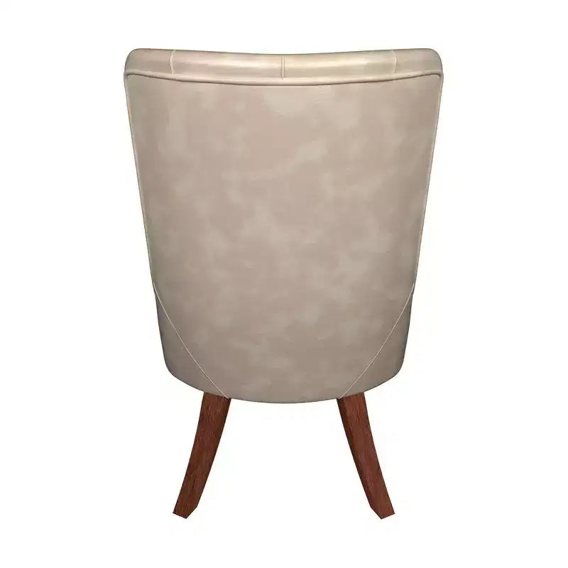 Upholstered Dining Chair, Leather Velvet Diamond-Tufted High Back with Rubberwood Legs