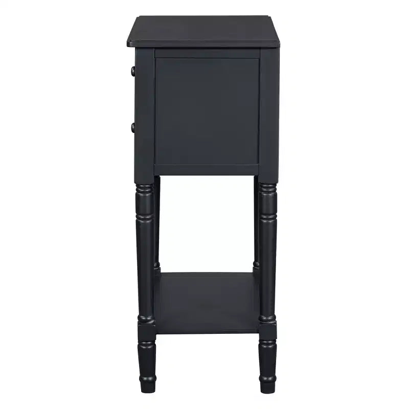 Narrow Console Table with Three Storage Drawers and Bottom Shelf