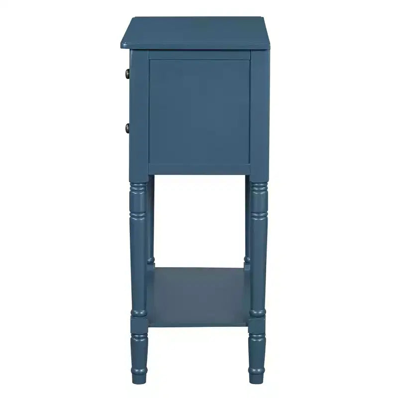Narrow Console Table with Three Storage Drawers and Bottom Shelf
