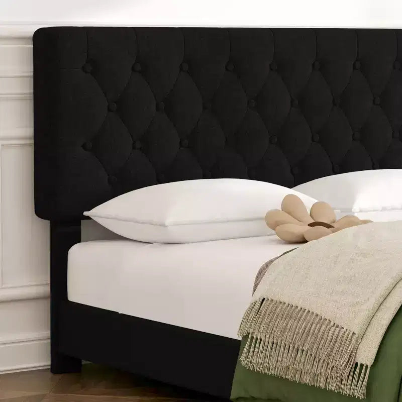 Queen Storage Bed Frame with 4 Drawers & Headboard, Upholstered Platform Bed