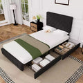 Queen Storage Bed Frame with 4 Drawers & Headboard, Upholstered Platform Bed