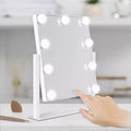 LED Bulb Hollywood Bathroom Vanity Mirror, White